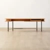 Portofino Cerused White Oak Wood Desk -Cb2 PortofinoCerusedOakDeskSHF22