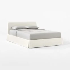 Pullover Slipcover Queen Sateen Queen Bed -Cb2 PulloverPleatSateenQBed3QSSS21