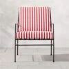 Pavilion Black Metal Outdoor Lounge Chair With Striped Cushion Model 6471 -Cb2 PvlnBkLngChrWSdChM6471SHS22