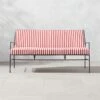 Pavilion Black Metal Outdoor Sofa With Striped Sunbrella Cushions Model 6490 2 Pavilion Black Metal Outdoor Sofa With Striped Sunbrella Cushions Model 6490 -Cb2 PvlnBkSofaWSdChM6490SHS22