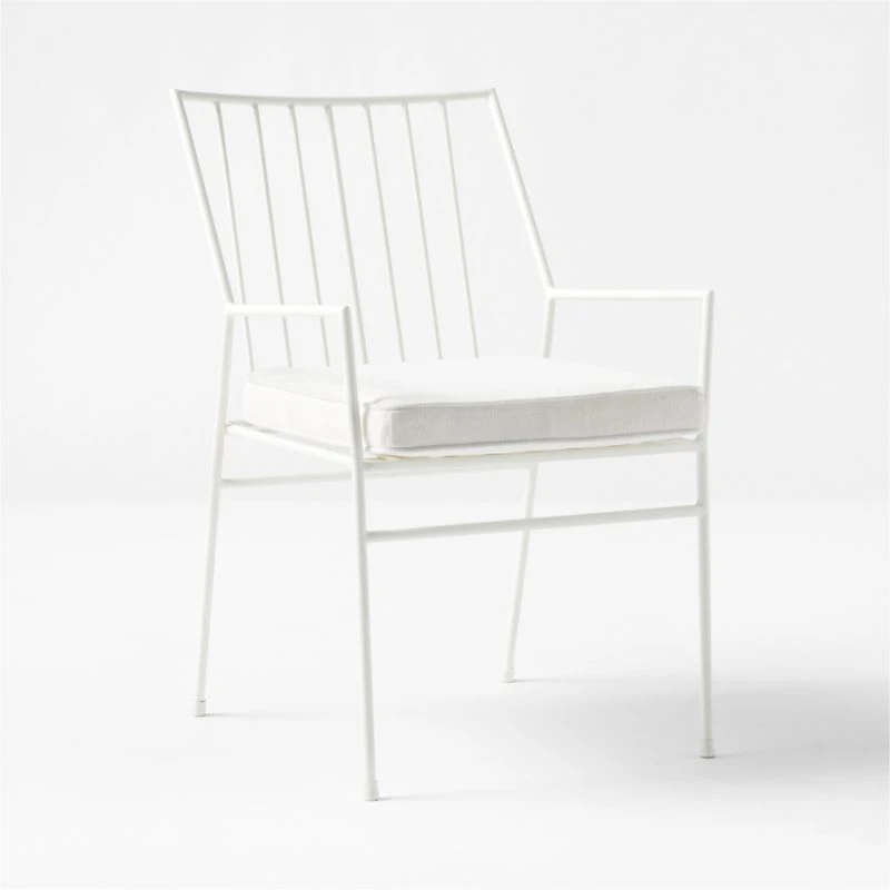 Pavilion Ivory Outdoor Dining Armchair With Ivory Sunbrella ® Cushion Model 6470 Set Of 4 5 Pavilion Ivory Outdoor Dining Armchair With Ivory Sunbrella ® Cushion Model 6470 Set Of 4 - Image 3