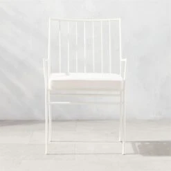 Pavilion Ivory Outdoor Dining Armchair With Ivory Sunbrella Cushion Model 6470