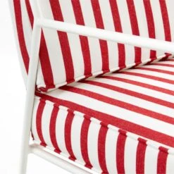 Pavilion Ivory Metal Outdoor Patio Lounge Chair With Striped Cushion Model 6471 17 Pavilion Ivory Metal Outdoor Patio Lounge Chair With Striped Cushion Model 6471 -Cb2 PvlnIvLngChrWSdChM6471AVSSS22
