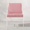 Pavilion Ivory Metal Outdoor Patio Lounge Chair With Striped Cushion Model 6471 -Cb2 PvlnIvLngChrWSdChM6471SHS22