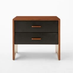 Ralston 2-Drawer Black Leather And Walnut Wood Nightstand 12 Ralston 2-Drawer Black Leather And Walnut Wood Nightstand -Cb2 RalstonWltNLthNghtstndSOSSS23