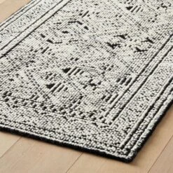 Raumont Handknotted Black Detailed Runner Rug 2.5'x8' -Cb2 RaumontHndknttdBlkRnnr2p5X8ROS20