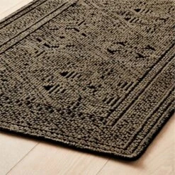 Raumont Handknotted Brown Detailed Runner Rug 2.5'x8' -Cb2 RaumontHndknttdBrnRn2p5X8AVSHS21