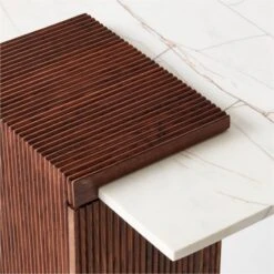 Reach White Marble-Top Desk -Cb2 ReachMarbleNAshDeskAVSSS23