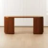 Reid Oval Brown Wood Storage Desk -Cb2 ReidDeskSHF20 1x1