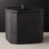 Rene Lacquered Linen Matte Black Ice Bucket -Cb2 ReneLcqrdLnnMttBlkIceBcktSHS21