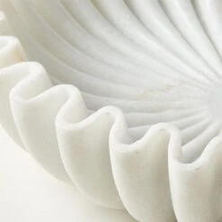 Reve Round Fluted White Marble Bowl -Cb2 ReveFlutedMarbleBowlAVSHF20
