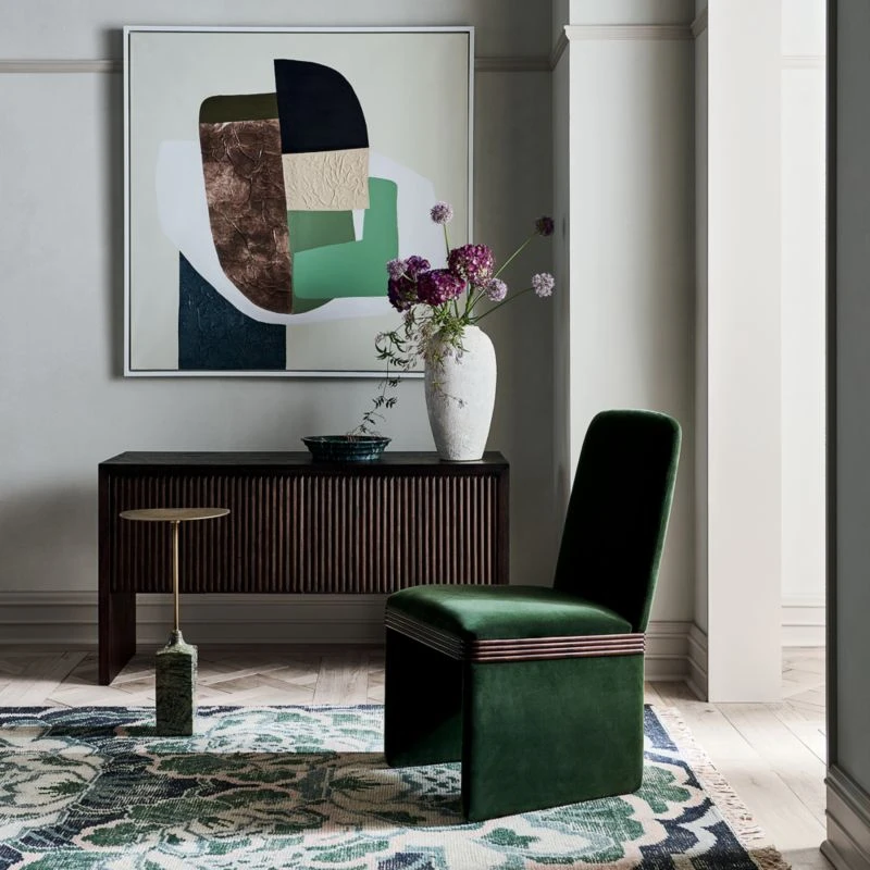 Rhodes Green Upholstered Velvet Dining Chair Set Of 4 4 Rhodes Green Upholstered Velvet Dining Chair Set Of 4 - Image 2