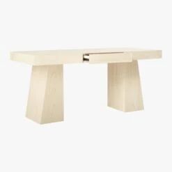 Ridge Bleached Oak Desk With Drawer -Cb2 RidgeBleachedOakDesk3QAVF19