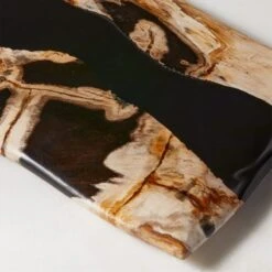 Ring Rectangular Petrified Wood And Resin Serving Platter -Cb2 RingPtrfdWdNRsnRectSrvrAV2SHF23