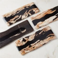 Ring Rectangular Petrified Wood And Resin Serving Platter -Cb2 RingPtrfdWdNRsnRectSrvrAV3SHF23