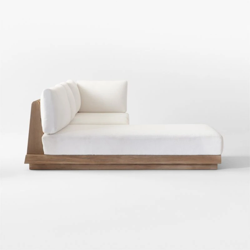 Riposo Teak 3-Piece Outdoor Sectional With Boucle Sunbrella ® Cushions 8 Riposo Teak 3-Piece Outdoor Sectional With Boucle Sunbrella ® Cushions - Image 6