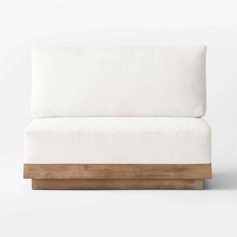 Riposo Wood Armless Outdoor Chair With Boucle Sunbrella ® Cushions 5 Riposo Wood Armless Outdoor Chair With Boucle Sunbrella ® Cushions - Image 3