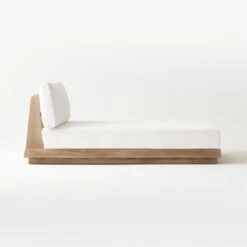 Riposo Teak Wood Outdoor Chaise With Boucle Sunbrella ® Cushions 13 Riposo Teak Wood Outdoor Chaise With Boucle Sunbrella ® Cushions -Cb2 RiposoTeakChaiseSDSSS22