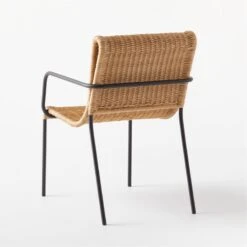 Rizo Faux Rattan Outdoor Dining Armchair Chair -Cb2 RizoDiningChair3QBSSS21