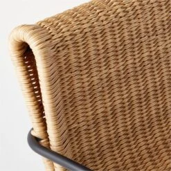 Rizo Faux Rattan Outdoor Dining Armchair Chair -Cb2 RizoDiningChairAVSSS21