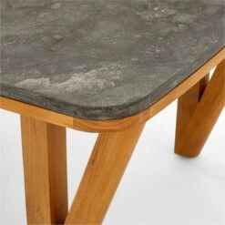 Roc Bluestone And Teak Outdoor Dining Table -Cb2 RocDiningTableAVSSS23