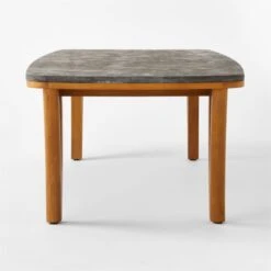 Roc Bluestone And Teak Outdoor Dining Table -Cb2 RocDiningTableSDSSS23