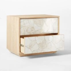 Rocca 2-Drawer Agate And White Oak Wood Nightstand 12 Rocca 2-Drawer Agate And White Oak Wood Nightstand -Cb2 RoccaStnDrwrNightstand3QAVSSF22