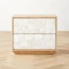 Rocca 2-Drawer Agate And White Oak Wood Nightstand -Cb2 RoccaStnDrwrNightstandSHF22