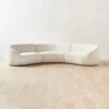Roma Curved 3-Piece White Performance Fabric Sectional Sofa 1 Roma Curved 3-Piece White Performance Fabric Sectional Sofa -Cb2 RomaWht3PcSectSHS22