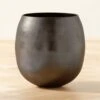 Rough Cast Black Metal Indoor Planter Small -Cb2 RoughCstBkNcklSmPlntrSHF23
