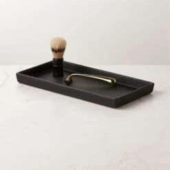 Rubber Coated Black Vanity Tray 8 Rubber Coated Black Vanity Tray -Cb2 RubberBlkCtdVanityTrayROS23