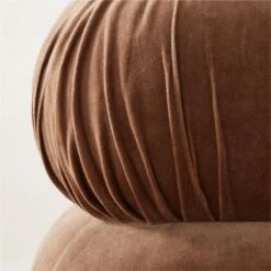 Ruched Dark Beige Velvet Pouf 8 Ruched Dark Beige Velvet Pouf -Cb2 RuchedVelvetPoufROF22