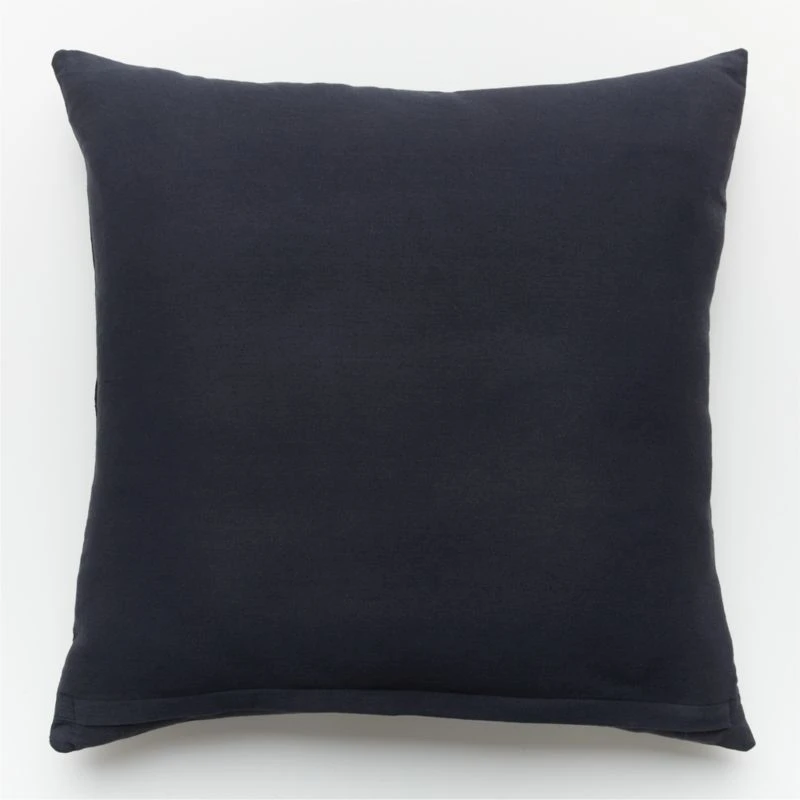 Rue Black Leather Throw Pillow With Down-Alternative Insert 23" 4 Rue Black Leather Throw Pillow With Down-Alternative Insert 23" - Image 2