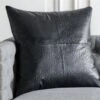 Rue Black Leather Throw Pillow With Down-Alternative Insert 23" -Cb2 RueLthrBlkPillow23X23inSHF21