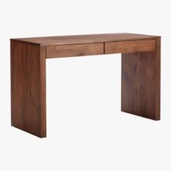 Runway 2-Drawer Acacia Wood Desk 12 Runway 2-Drawer Acacia Wood Desk -Cb2 RunwayAcaciaDesk3QFS18