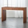 Runway 2-Drawer Acacia Wood Desk -Cb2 RunwayAcaciaDeskSHS18 1x1