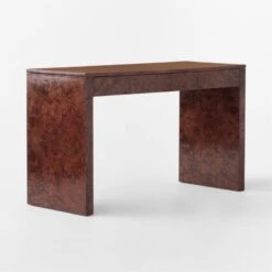 Runway 2-Drawer Burl Wood Desk 13 Runway 2-Drawer Burl Wood Desk -Cb2 RunwayBurlwoodDesk3QSSF21