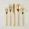 20-Piece Rush Brushed Gold Flatware Set -Cb2 Rush20pcFltwrSSHF18