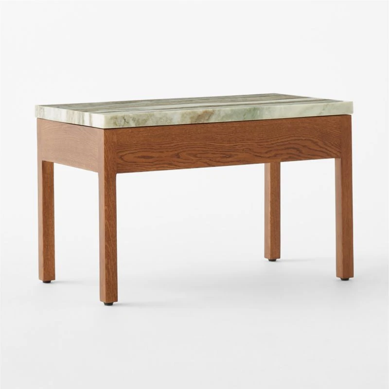 Ryne Oak Wood Nightstand With Marble Top 8 Ryne Oak Wood Nightstand With Marble Top - Image 6