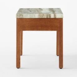 Ryne Oak Wood Nightstand With Marble Top 13 Ryne Oak Wood Nightstand With Marble Top -Cb2 RyneMarbleNightstandSDSSS23
