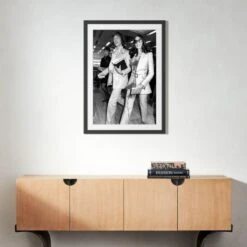 'Mick And Bianca At The London Airport, 1970' Photographic Print In Black Frame 17.5"x21.5" 9 'Mick And Bianca At The London Airport, 1970' Photographic Print In Black Frame 17.5"x21.5" -Cb2 SEMickNBiancaBlk33x39p5S22 3D