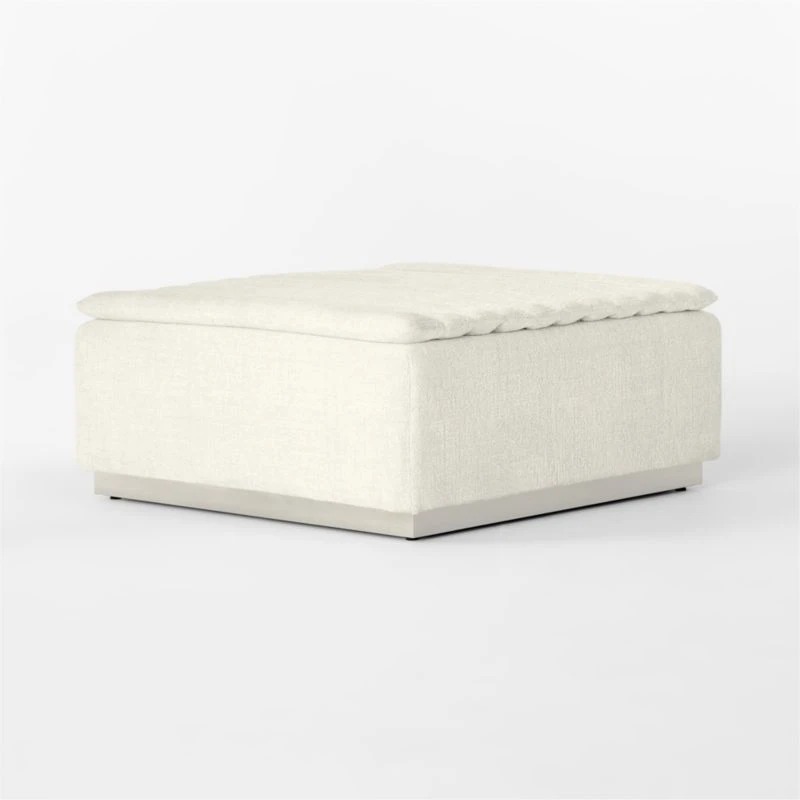 Salon Ivory Chenille Ottoman 6 Salon Ivory Chenille Ottoman - Image 4