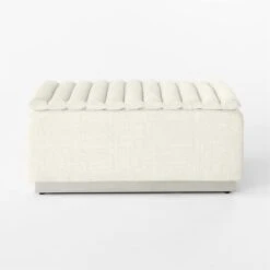 Salon Ivory Chenille Ottoman 12 Salon Ivory Chenille Ottoman -Cb2 SalonIvoryOttomanSDSSF22