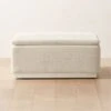 Salon Ivory Chenille Ottoman 1 Salon Ivory Chenille Ottoman -Cb2 SalonIvoryOttomanSHF22
