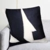 Sandro Black And White Throw Pillow With Feather-Down Insert 20" 2 Sandro Black And White Throw Pillow With Feather-Down Insert 20" -Cb2 SandroWovenPillow20x20inSHF21