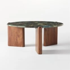 Santoro Round Green Agate Coffee Table -Cb2 SantoroGreenAgateCoffeeTbl3QF20