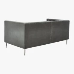 Savile Tufted Apartment Sofa Luca Storm -Cb2 SavileStormVelvetAptSofa3QBF19