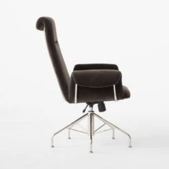 Saviti Black Velvet Office Chair -Cb2 SavitiBlkVlvtOfficeChairSDSSF23