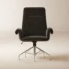 Saviti Black Velvet Office Chair -Cb2 SavitiBlkVlvtOfficeChairSHF23