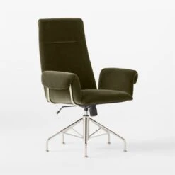 Saviti Olive Velvet Office Chair 11 Saviti Olive Velvet Office Chair -Cb2 SavitiOliveVlvtOffcChair3QSSF22